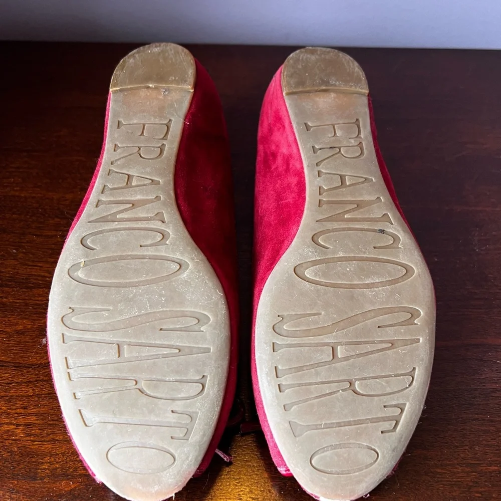 Franco Sarto‎ Women's Red Peep Toe Flats size 7